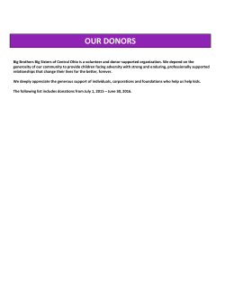 100+ donors - Big Brothers Big Sisters of Central Ohio