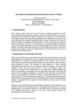 THE USES OF EXPOSURE AND RISK IN ROAD SAFETY STUDIES