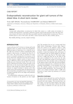 Endoprosthetic reconstruction for giant cell tumors