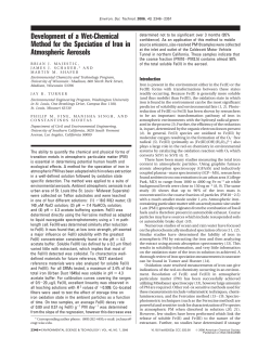 Development of a Wet-Chemical Method for the Speciation of Iron in