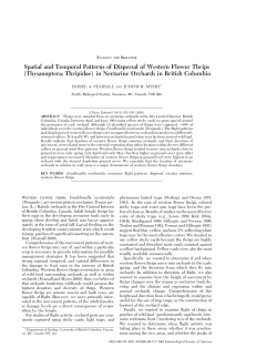 Spatial and Temporal Patterns of Dispersal of Western Flower Thrips