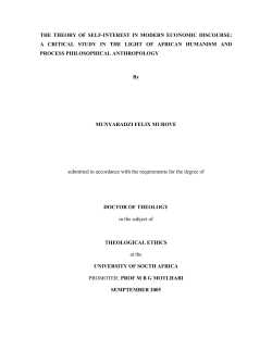 the theory of self-interest in modern economic