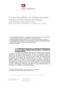 A Topon&iacute;mia C&eacute;ltica e os vest&iacute;gios de cultura material da Proto