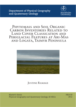 Phytomass and Soil Organic Carbon Inventories Related to