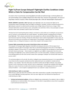 Flight To/From Europe Delayed? Flightright Clarifies Conditions