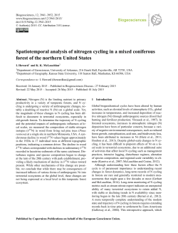 Spatiotemporal analysis of nitrogen cycling in a mixed coniferous