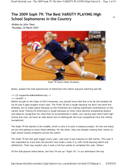 The 2009 Soph 79: The Best VARSITY PLAYING High School