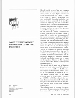 SOME THERMODYNAMIC PROPERTIES OF METHYL FLUORIDE