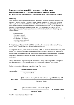 Towards a better readability measure