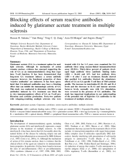 Blocking effects of serum reactive antibodies induced by glatiramer