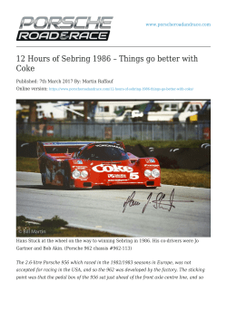 12 Hours of Sebring 1986 &ndash; Things go better with Coke