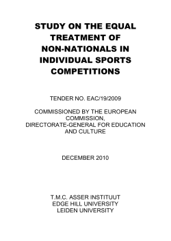 study on the equal treatment of non-nationals in individual sports