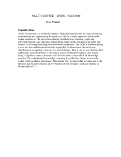 MULTI-FACETED VEDIC HINDUISM Introduction