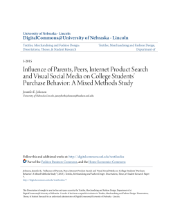 Influence of Parents, Peers, Internet Product Search and Visual
