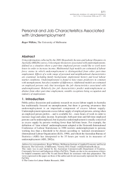 Personal and Job Characteristics Associated with Underemployment