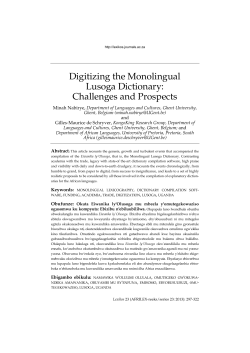 Digitizing the Monolingual Lusoga Dictionary