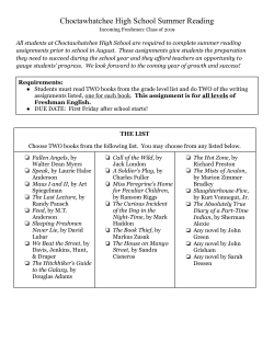 Choctawhatchee High School Summer Reading