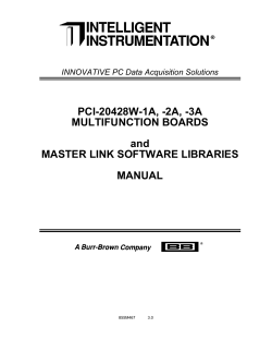 PCI-20428W-1A, -2A, -3A MULTIFUNCTION BOARDS and MASTER
