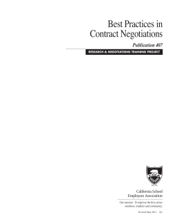 Best Practices in Contract Negotiations - CSEA