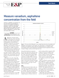 Measure vanadium, asphaltene concentration