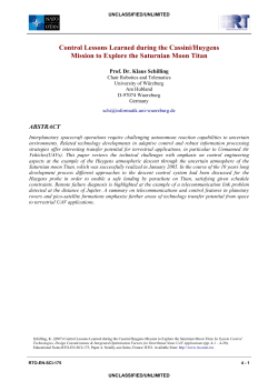 Control Lessons Learned during the Cassini/Huygens