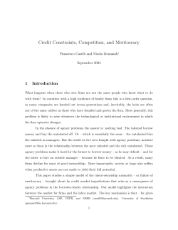 Credit Constraints, Competition, and Meritocracy