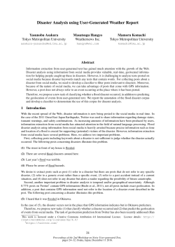 Disaster Analysis using User