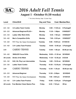 2016 Adult Fall Tennis - Tipton Lakes Athletic Club