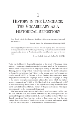 history in the language: the vocabulary as a