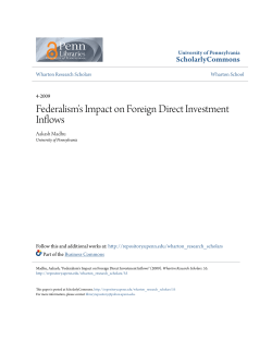 Federalism`s Impact on Foreign Direct Investment Inflows