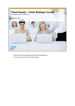 the initial settings course of the fixed assets