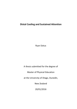 Distal Cooling and Sustained Attention - OUR Archive