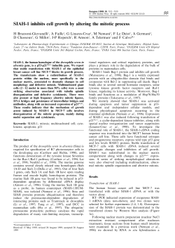 SIAH-1 inhibits cell growth by altering the mitotic process