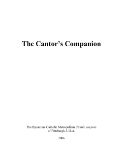 The Cantor`s Companion - Metropolitan Cantor Institute