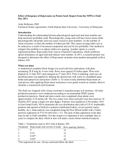 Effect of Response of Rejuvenate on Potato Seed: Report from the