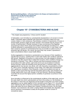 Chapter 10*: CYANOBACTERIA AND ALGAE