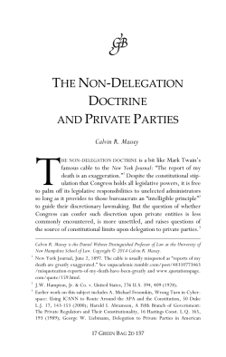 The Non-Delegation Doctrine and Private Parties