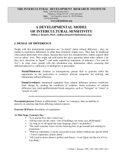 Developmental Model of Intercultural Sensitivity