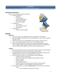 1 THE SMURFS 2 International Promotions Strategy