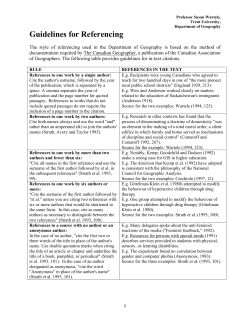 Guidelines for Referencing