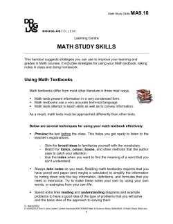 Math Study Skills