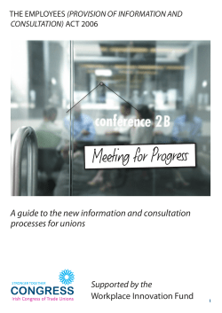 A guide to the new information and consultation processes for unions