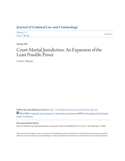 Court-Martial Jurisdiction: An Expansion of the Least Possible Power