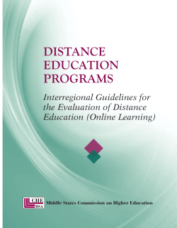 Distance Education Programs - Middle States Commission on