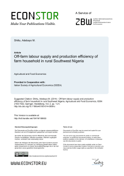Off-farm labour supply and production efficiency of farm
