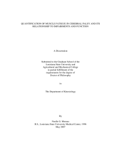 quantification of muscle fatigue in cerebral palsy and its