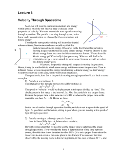 Lecture 6 Velocity Through Spacetime