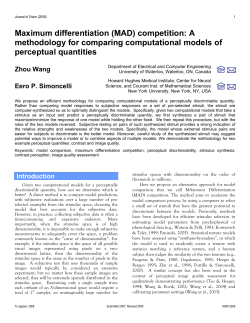 (MaD) competition - Center for Neural Science