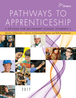 Pathways to Apprenticeship &ndash; Options for Secondary School Students