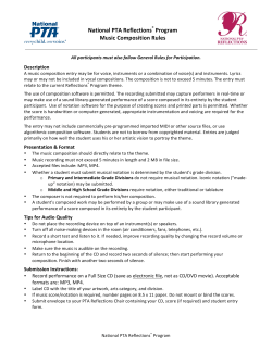 National PTA Reflections&reg; Program Music Composition Rules